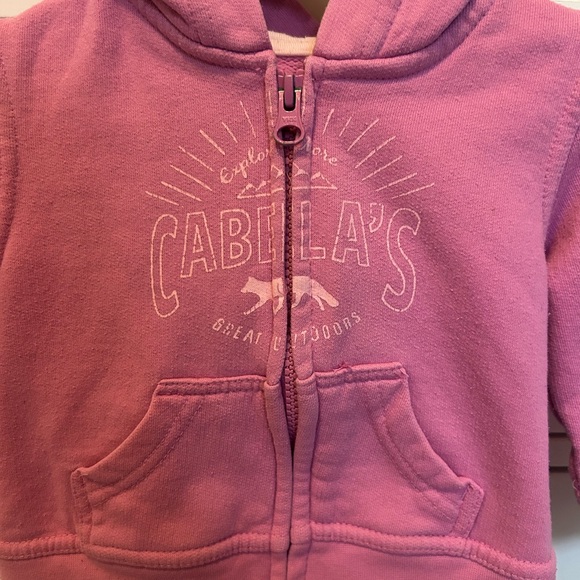 Cabelas pink zip up hooded jacket size 12-18 months - Picture 2 of 5